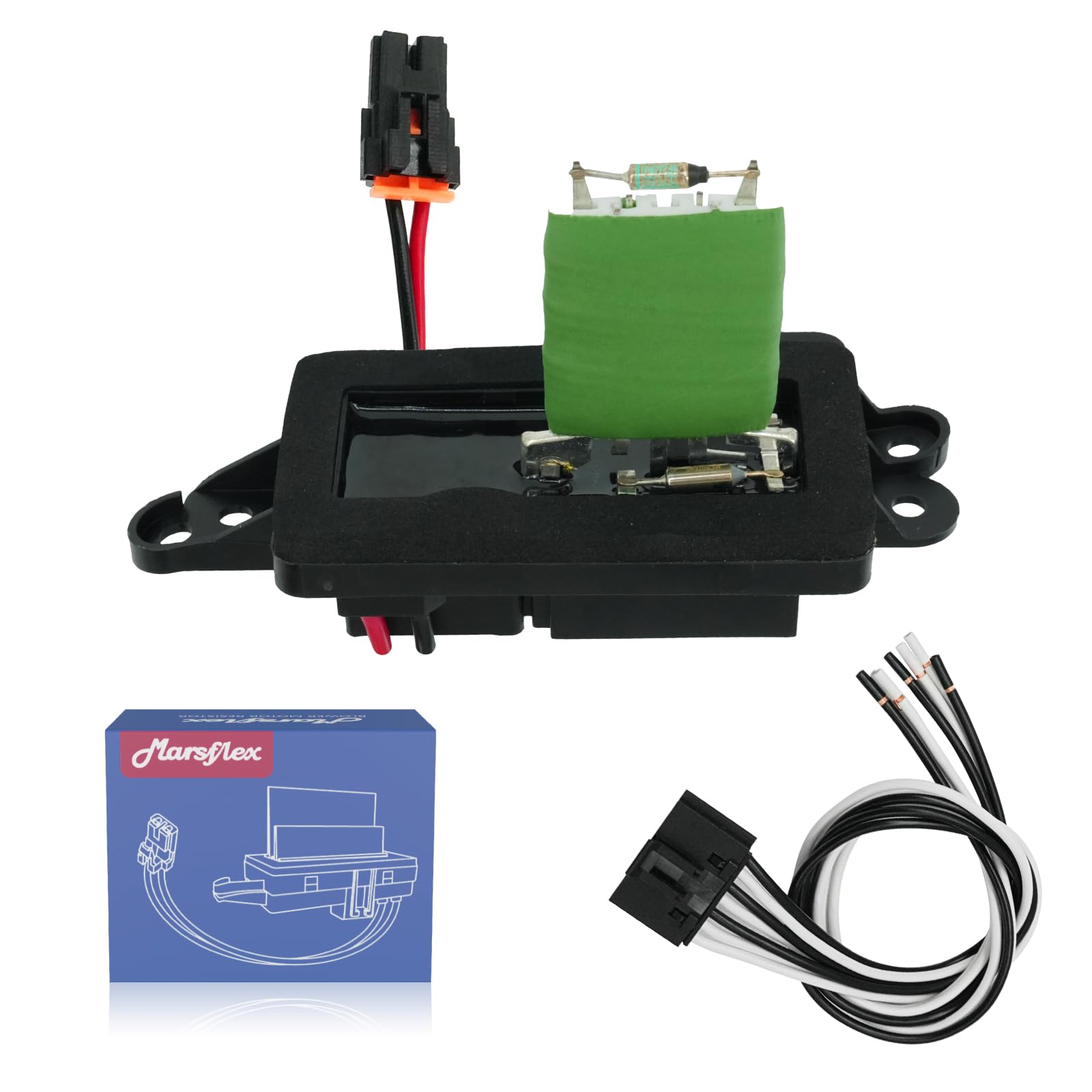 Marsflex Blower Motor Resistor 89019088 2003 2004 2005 2006 for Chevrolet Chevy Avalanche Silverado 1500 2500 Suburban Tahoe, for GMC Sierra Yukon, Blower Resistor 1581086 with Manual AC Control