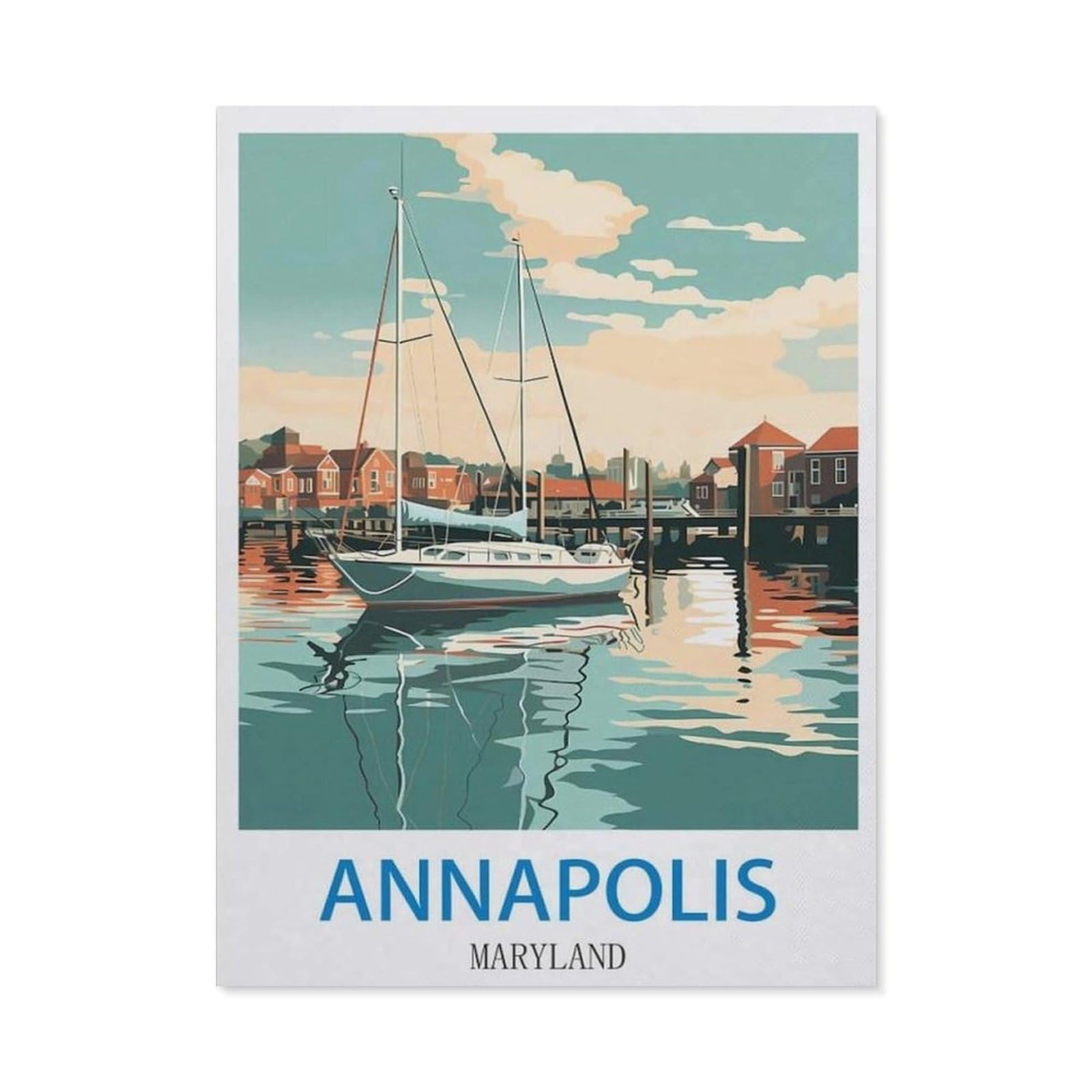 Tin Sign，Annapolis Maryland，Personalized Tin Sign Vintage Sign for Wall Outdoor, Indoor, Street, Office, Home,Bar Man Cave Decor(15x30cm）6x12 inch-EE80