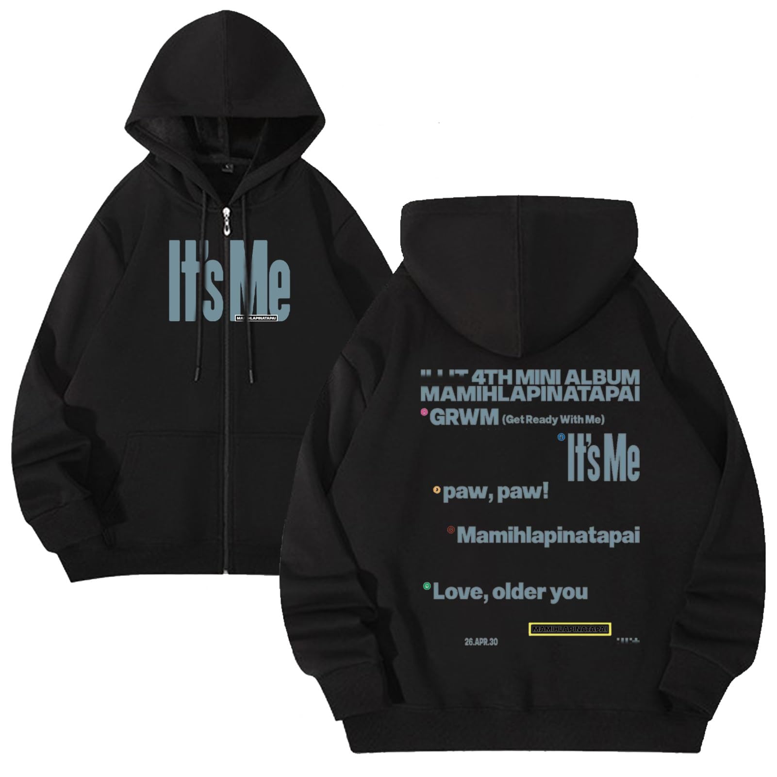 Sweat-Shirt Décontracté À Capuche avec Fermeture Éclair Graphique Harajuku À Manches Longues It'sMe for Les Fans Femmes Adolescentes