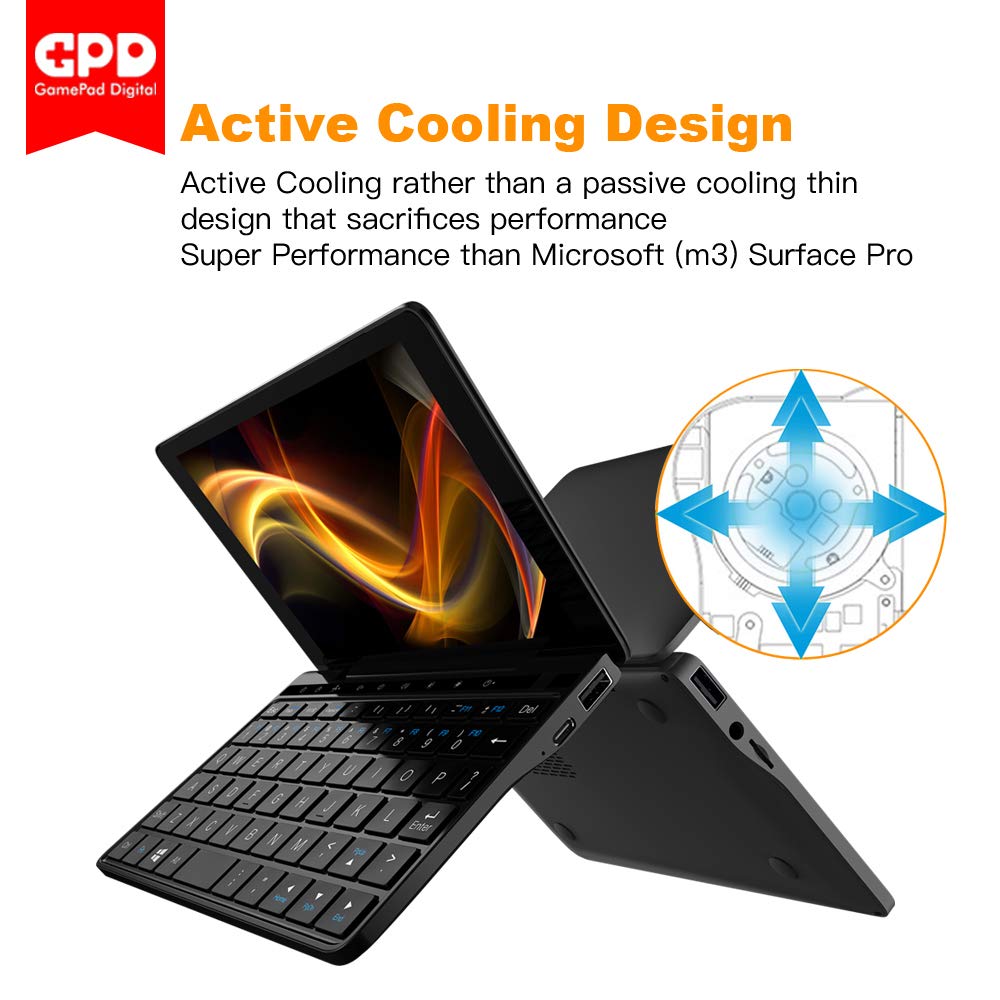 GPD Pocket 2 - Celeron Amber Black - Mini Windows 10 Portable
