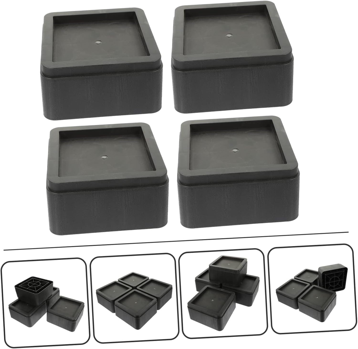 GLEAVI 4pcs Adjustable Bed Risers for Heightening Furniture Non Slip Pads for Sofas Tables for and Home Use Increases Easy to Install