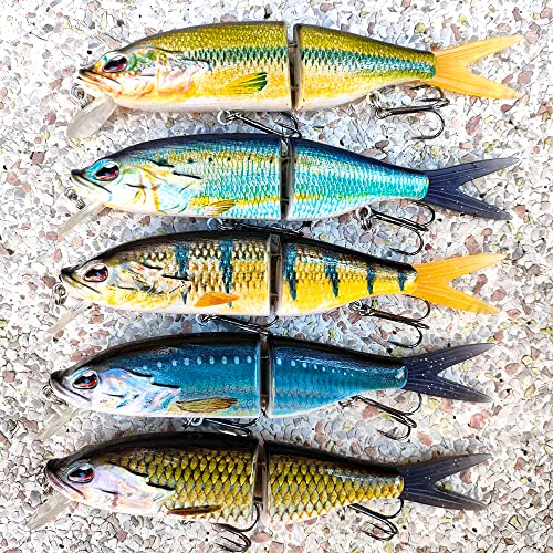 17 センチメートル 51.5 グラムジョイントスイムベイトバス釣りハードボディソフトテールウェイクベイトグライド釣りルアーミノー (Color : CC90-05) 7枚目