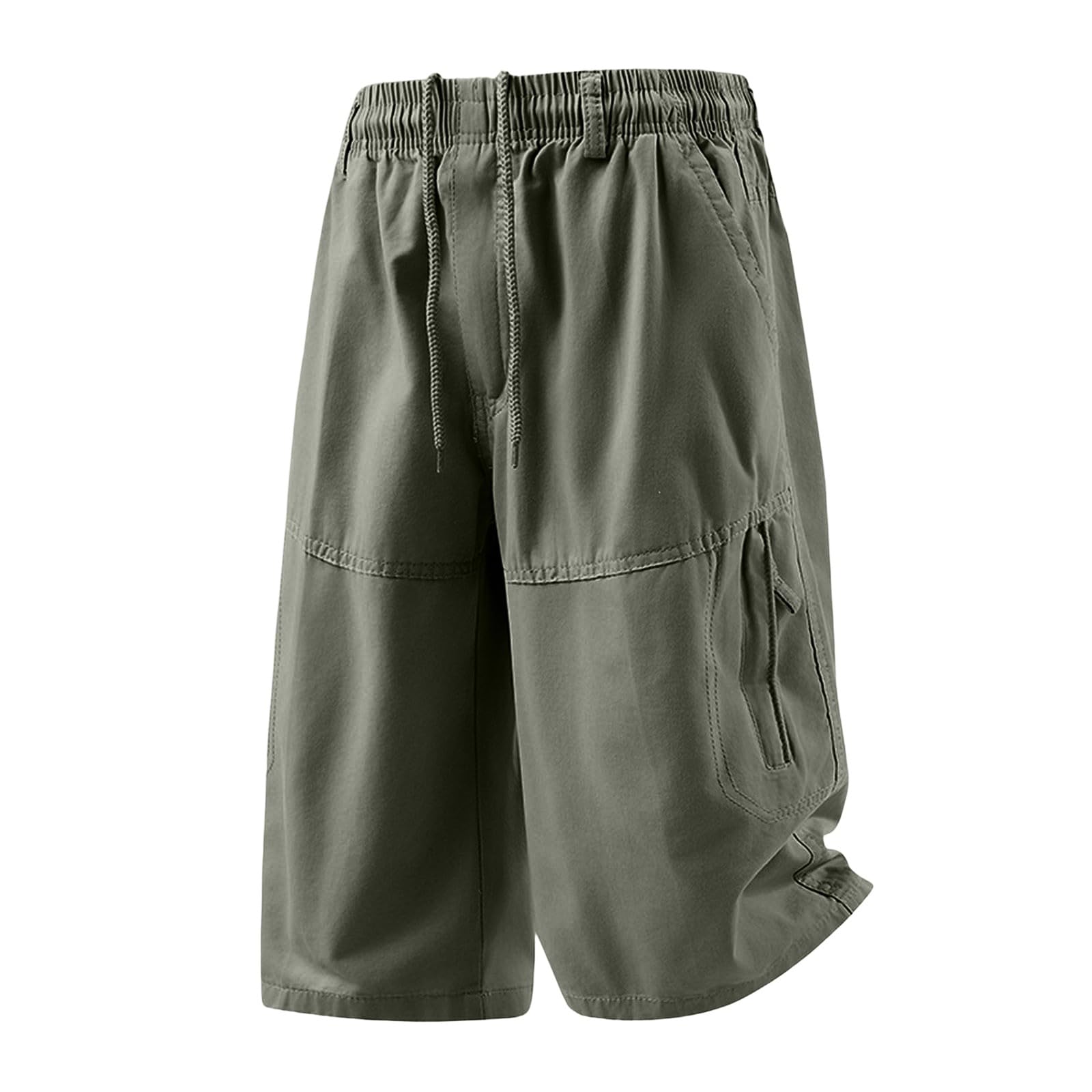 Pantaloncini sportivi da uomo, elasticizzati, taglie grandi, Nero/verde