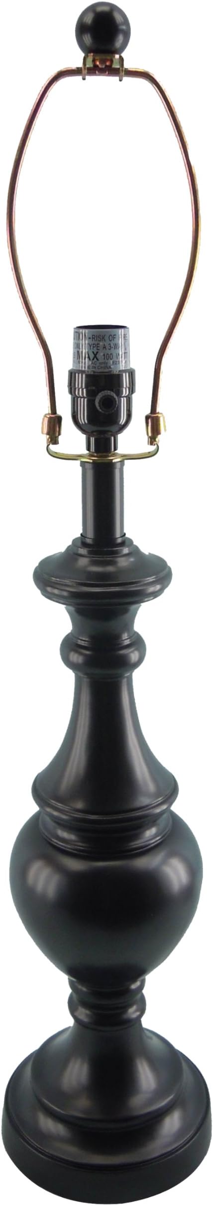 HR1-2635-BD 60-watt Incandescent Table Lamp Base with Harp and Finial