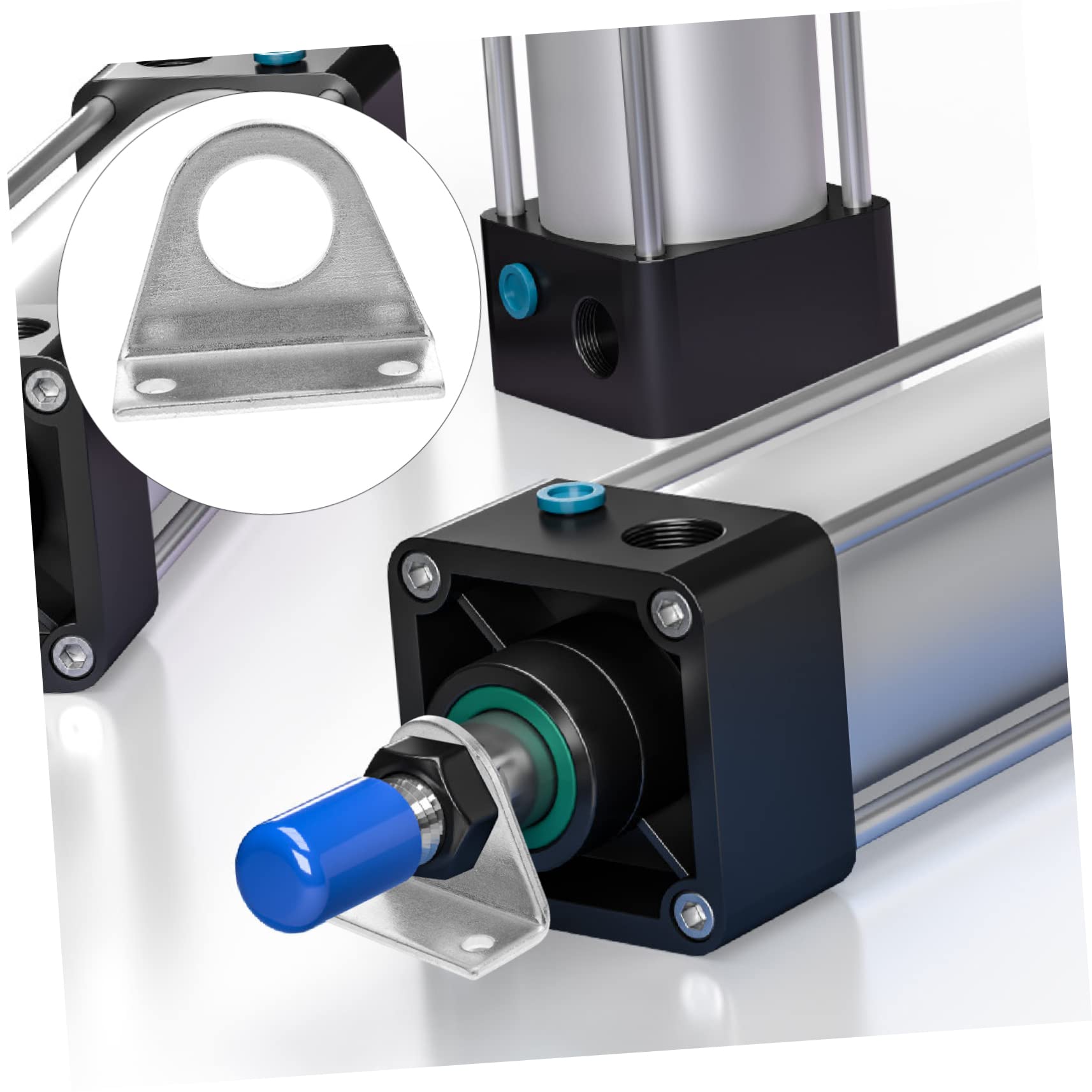 Supports de Montage pour Vérin Pneumatique 3 Paires Trous de Fixation Doubles en Acier Inoxydable et Design Arrondi Fixation Sûre et Anti-rouille pour Usage Industriel