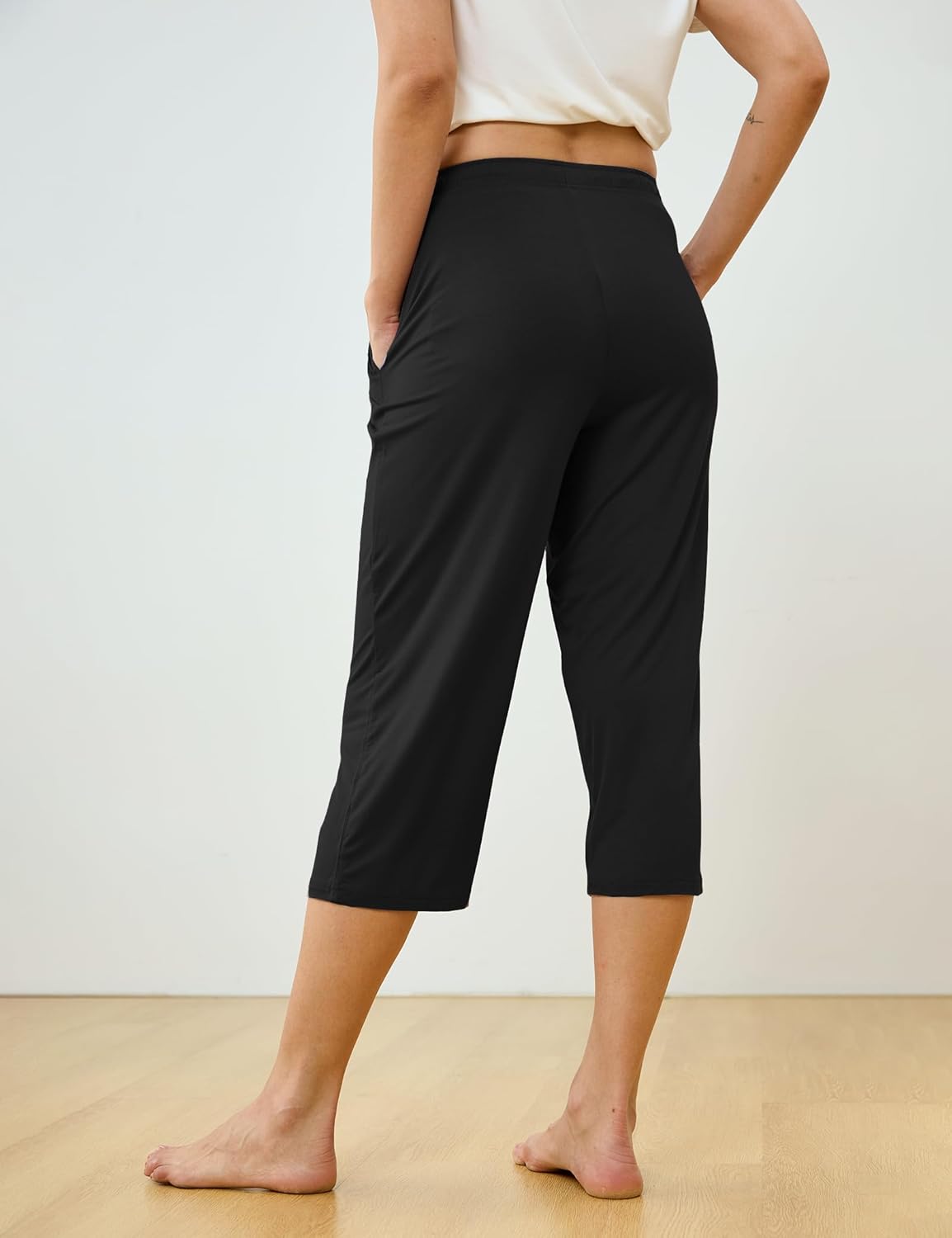 GYS Bamboo Viscose Women Pajama Pants Comfy Capri Lounge Pants with Pockets - Image 2