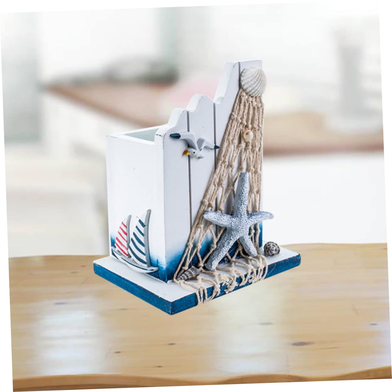 EXCEART Wooden Pen Holder for Home Office Stylish Desk Tray Storage for Stationery Cute Decor Desktop Organizer - Image 3