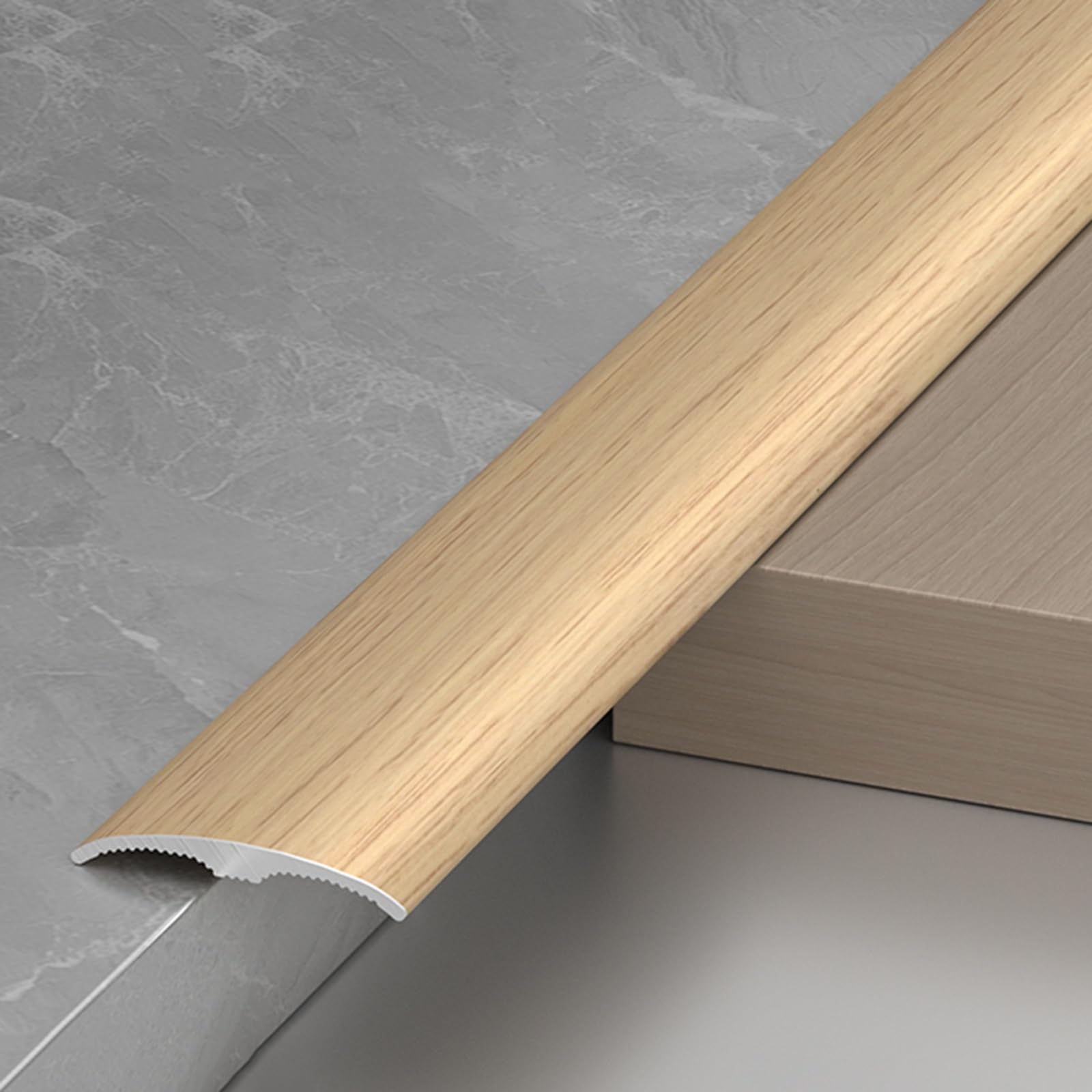 Generisch Listwa przejściowa podłogowa ze stopu aluminium do drewna i płytek, wielofunkcyjna krawędź progów drzwi, zestaw 3 sztuk, 90 cm, mostki fug laminowanych i płytek, łatwa do czyszczenia