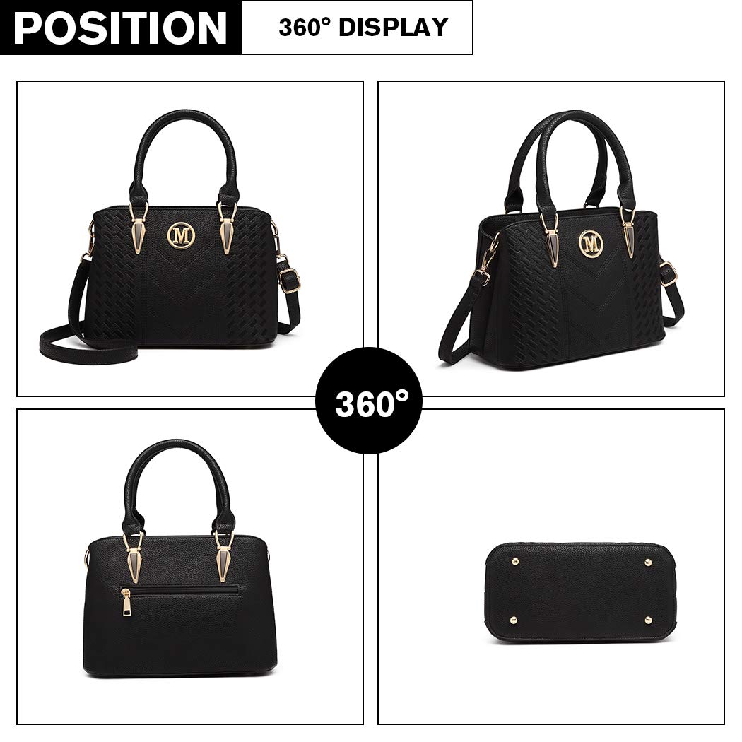 Miss Lulu Elegante Bolsos de Mujer en PU Cuero,Versátil Bolso de Mano y Bolsa de Hombro,Ideal para Trabajo,Escuela y Ocasiones Casuales