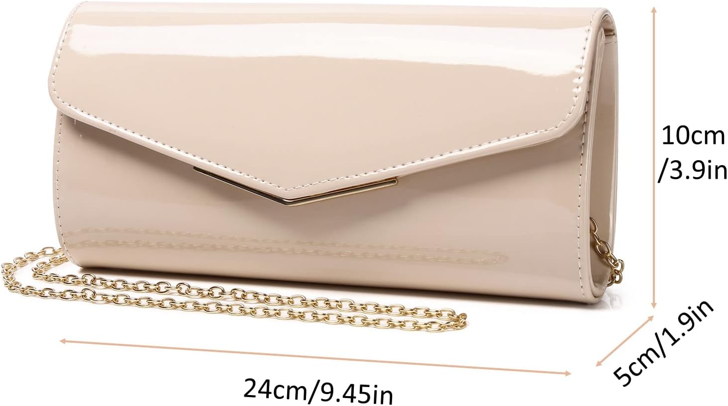 Patent Leather Envelope Clutch Womens Evening Handbag Stylish Crossbody Shoulder Bag Purse for Christmas Wedding Party Prom - Image 4