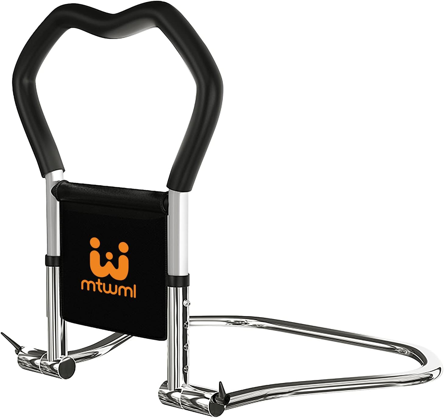 MTWML Bed Rails for Elderly Adults Safety,Adjustable Height Handrail for Handicap Seniors Pregnant,Bedside Support Handle Get Out of Bed Grab Bar with Pocket Fits King,Queen,Full,Twin Bed M Black