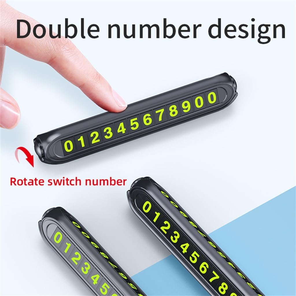 2 in 1 Luminous Car Temporary Parking Card Sticker Air Freshener Auto Phone Number Plate(OneColor)