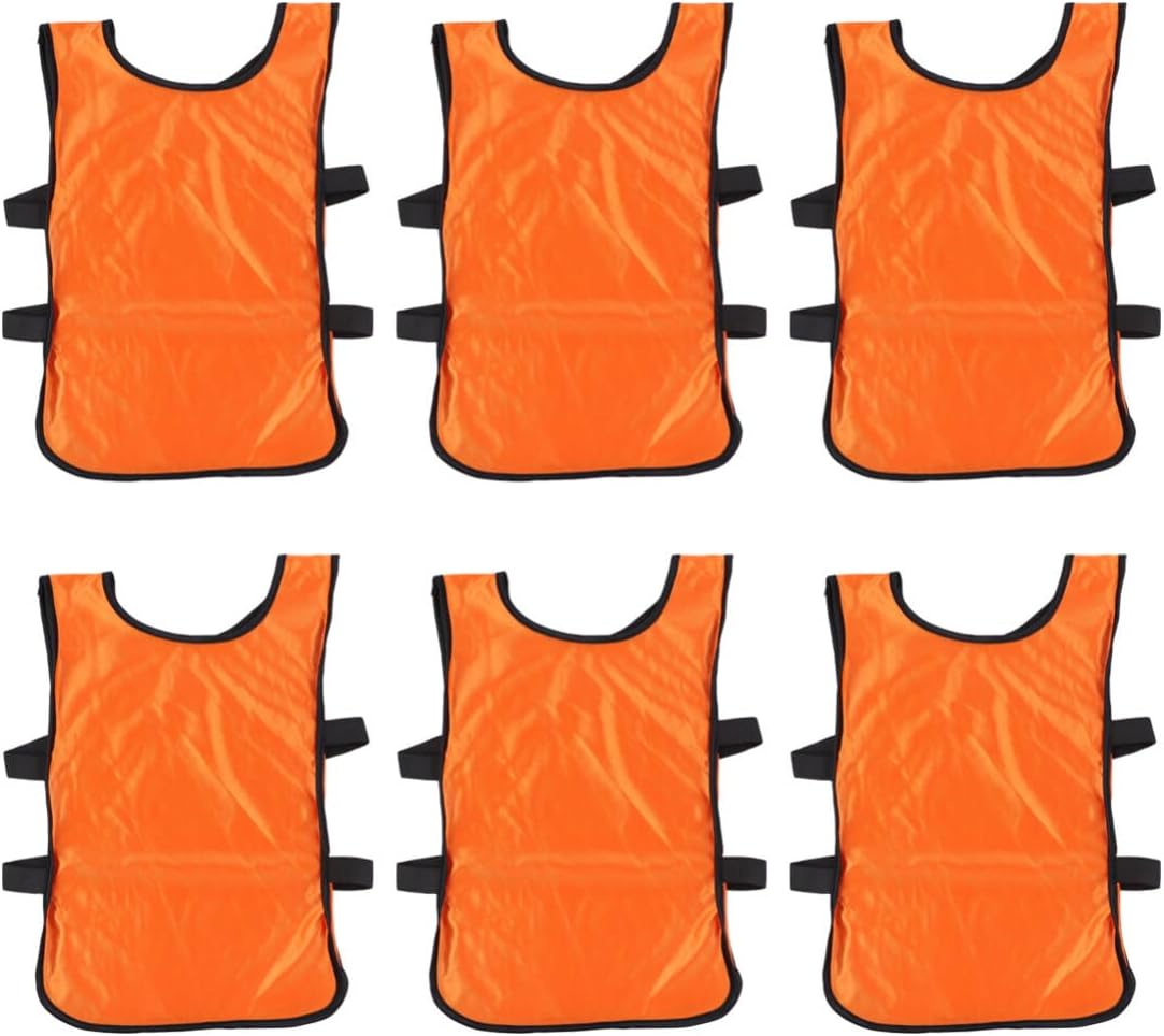 BESTYASH 6PCS Football Vest Breathable Pinnies Scrimmage Vest Training Waistcoat Clothes Soccer Training Equipment for Kids