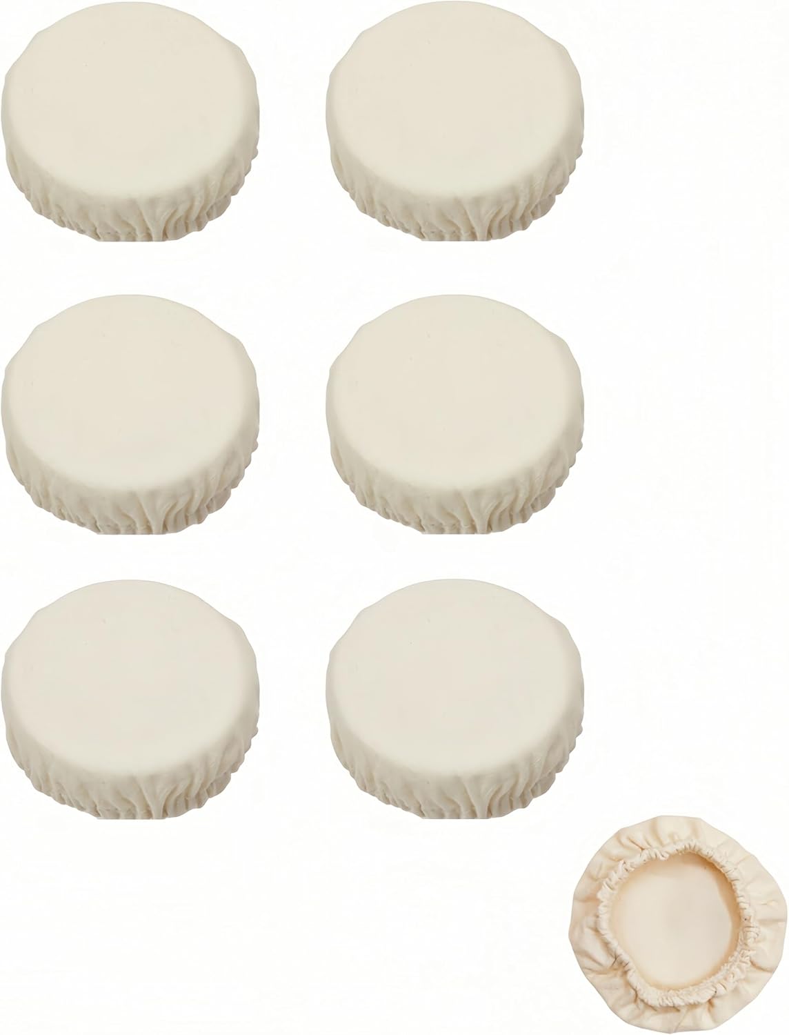 Beipof 6Pack Cloth Covers for Sourdough Starter Jar,Unbleached Reusable Cloth lid/Cap Cover, Top Sourdough Bowl Cover for Baking Supplies Dough Rising(7.1in)