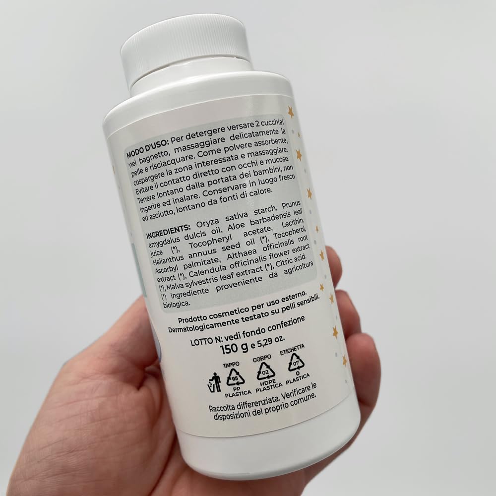 Nigì Bio Boutique - Polvere di riso neonati, fresco sollievo - Polvere di riso biologica certificata