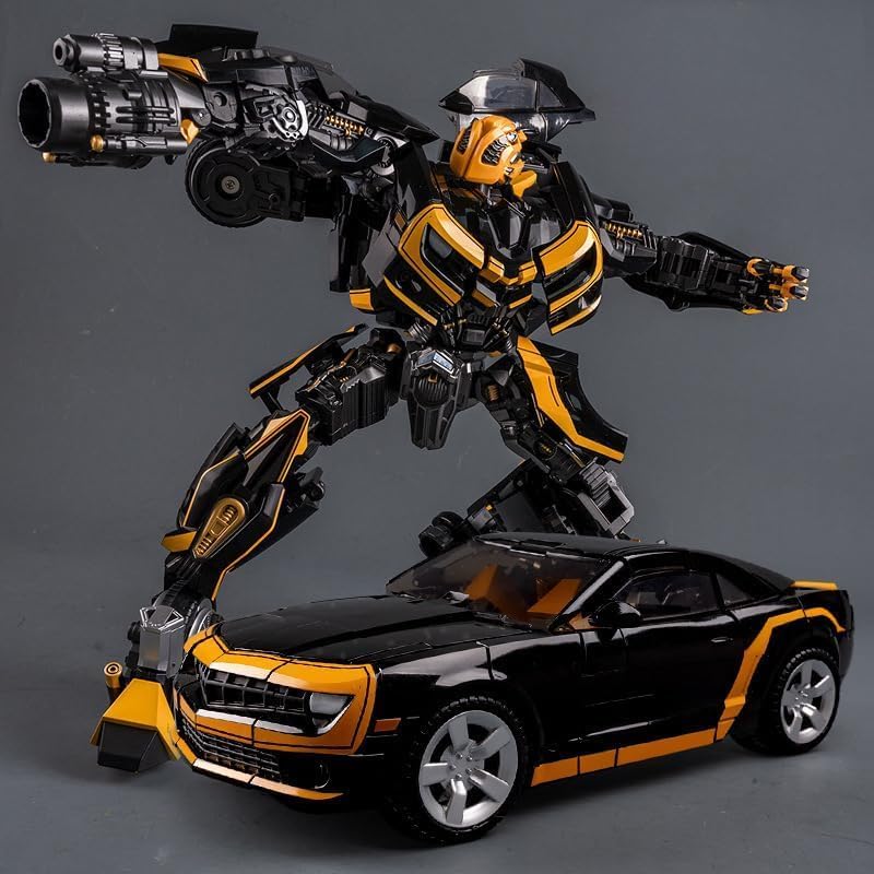 Miniatura 7 de Figura de acción de guerrero avispa líder edición premium para niños de 6 años en adelante, avispa negra de 13 pulgadas, conversión manual de coche