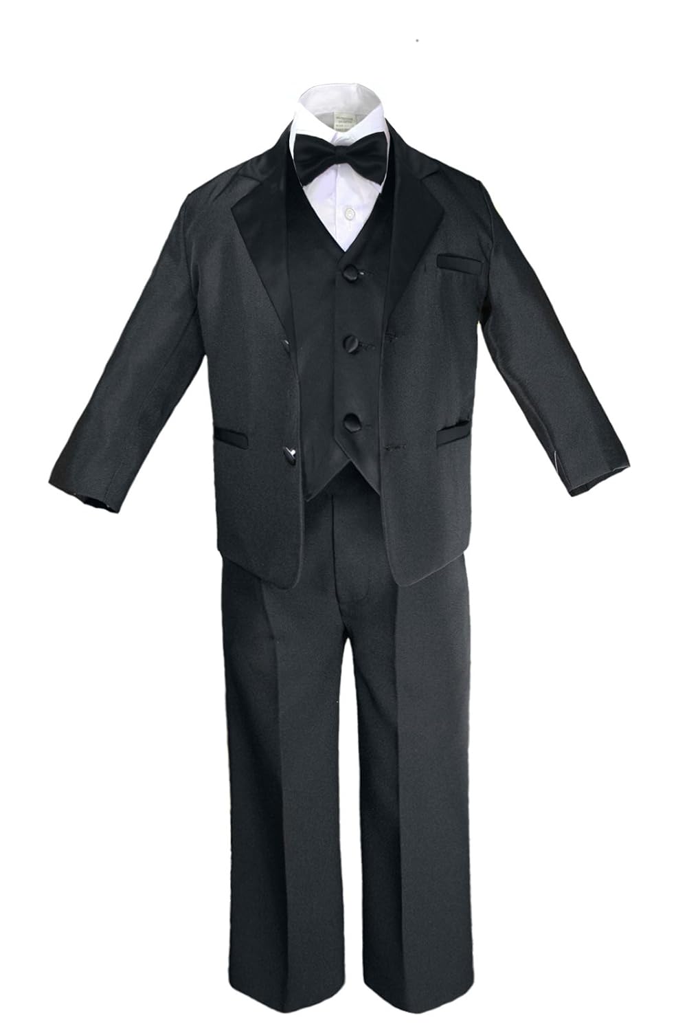 Unotux 7pc Formal Boy Black Eggplant Purple Suit Tuxedo Bow Tie Vest Set (7) : Clothing, Shoes & Jewelry