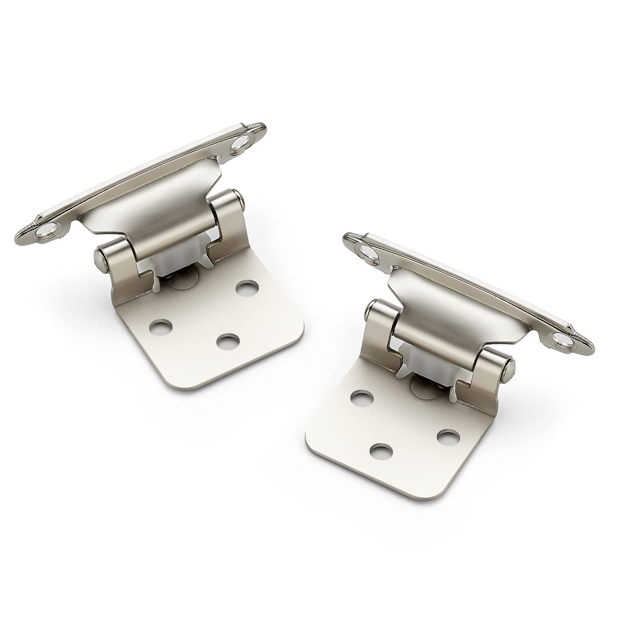 Vallecloud Self Closing Cabinet Hinges - 4 Pack (2 Pair) Brushed Satin Nickel, Flush Mount For Face Frame Cabinets, 1/2" Overlay - View #8