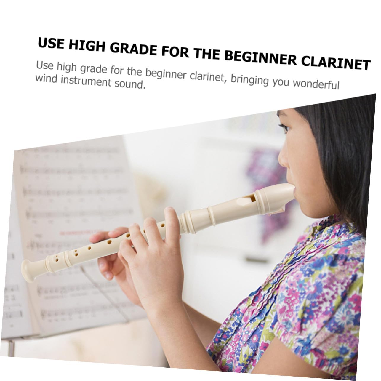 Clarinete de 8 Agujeros de Resina Beige, 1 Juego para Estudiantes | Decoracion Colegio, Ligero y Fácil de Llevar, Juguetes Baratos Niño Niña, Instrumentos Musicales Niño Niña