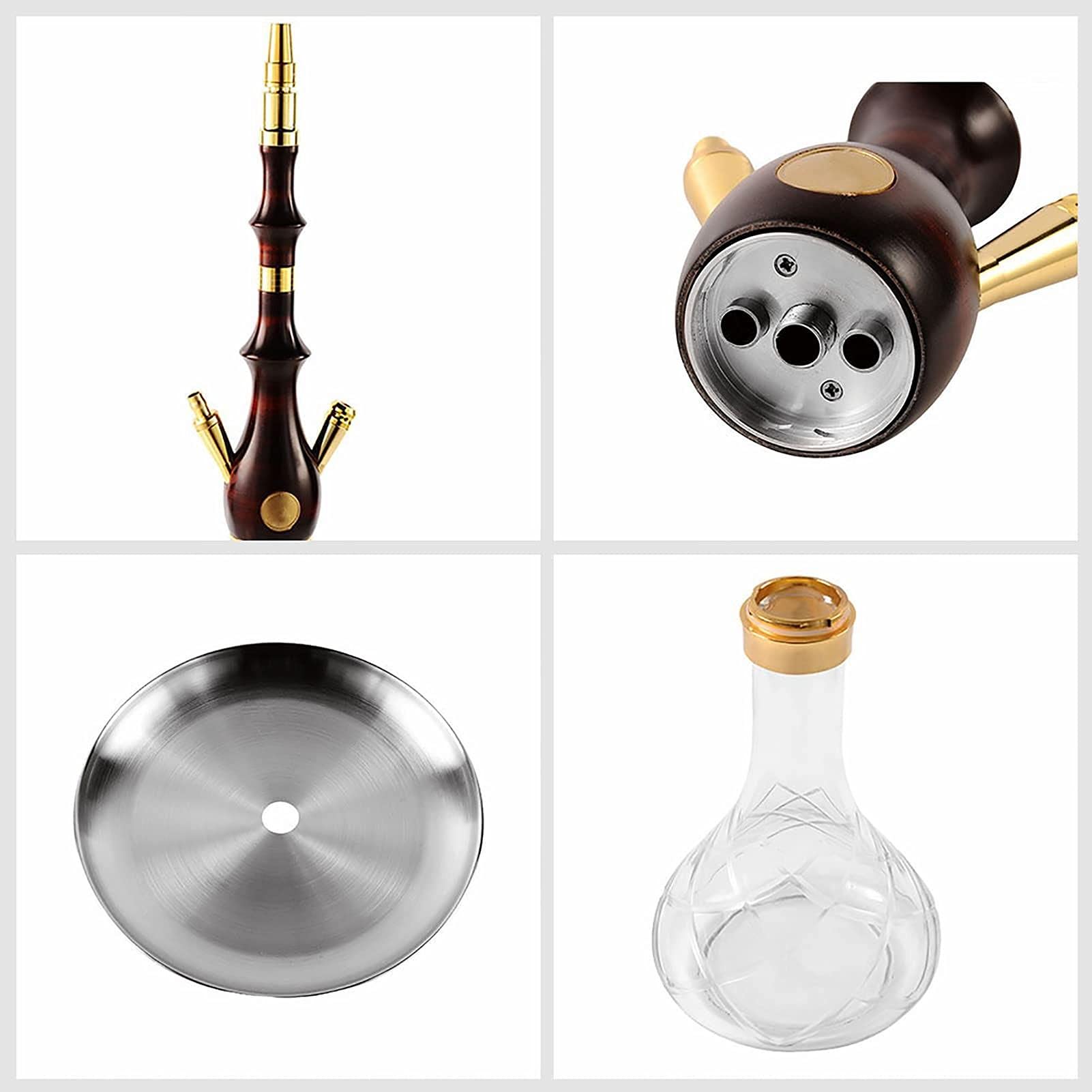 Ensemble De Narguilé, Arabia 1 Hose Log Hookah Set Ensemble Complet D'accessoires Narguilé De Haute Qualité Avec Base En Verre Un Cadeau Pour Vos Parents Et Amis