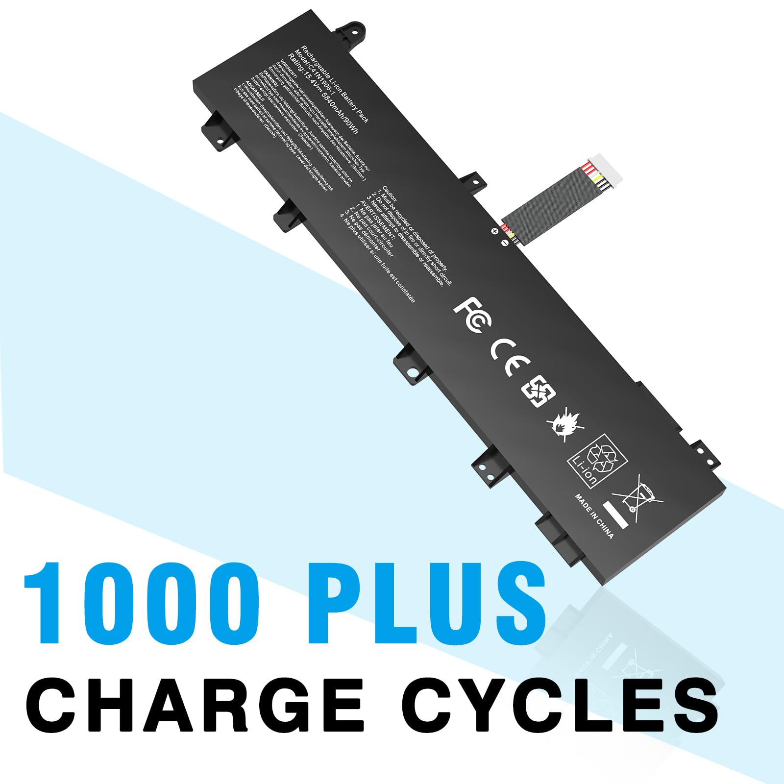 C41N1906-1 4ICP5/63/133 Batterie de Rechange pour Ordinateur Portable ASUS TUF Gaming A17 FX706 FX706IU FX766IU FA706 FA706IU F15 FX506 FX506H FX506L FA506 FA50IV FA566IU FA566IU Série IV