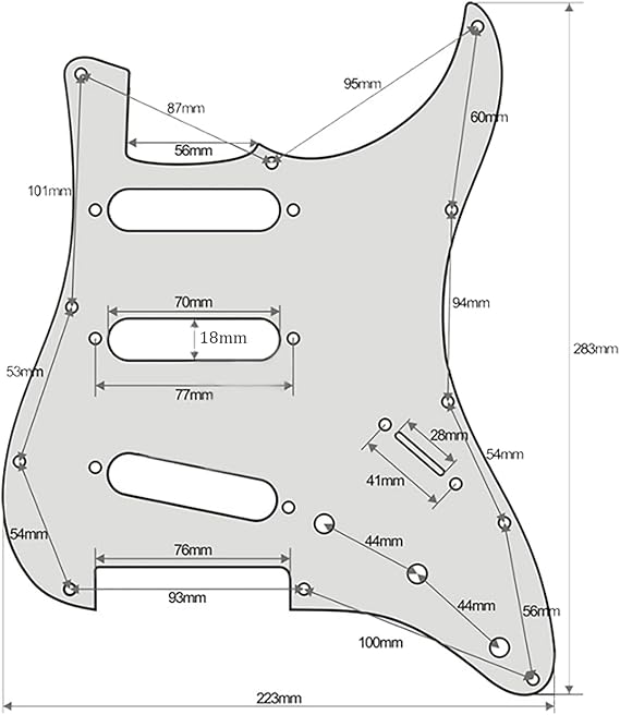 Ultra 11 Holes Anodized Aluminum SSS Strat Pickguard ST Guitar Pickguard for American/Mexican Fender Standard Strat Style Electric Guitar (Black)