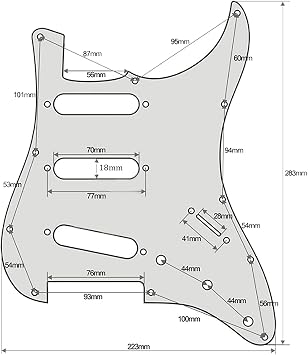 Ultra 11 Holes Anodized Aluminum SSS Strat Pickguard ST Guitar Pickguard for American/Mexican Fender Standard Strat Style Electric Guitar (Black)