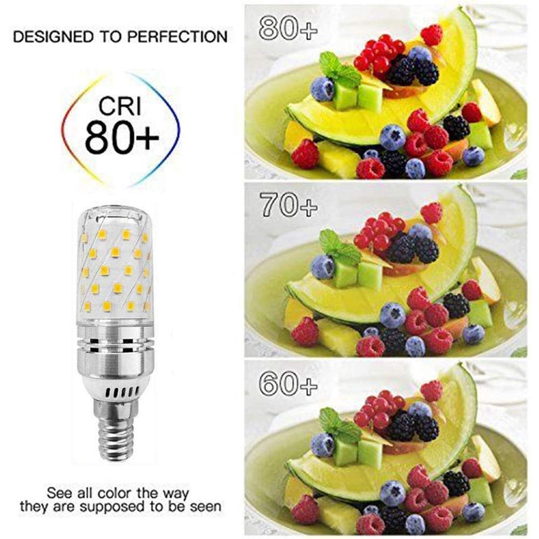 Ampoule De Bougeoir À LED 12W Base E14 Ampoule De Maïs LED 3000K Blanc Chaud 120W Équivalent Halogène Ampoule De Lustre Non Dimmable (Lot De 4),E27 Warm Light,16w