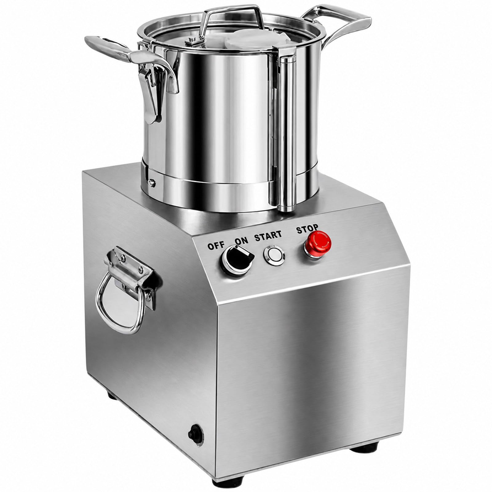 Cutter à Viande De Cuisine Vertical Robot Culinaire 3l/ 4l/ 6l/ 10l/ 15l, Robot Culinaire Et Hachoir à LéGumes, Moteur Puissant & Verrouillage SéCurité 4L