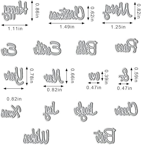 Miniatura 2 de Hying Troquel de corte de metal con palabras de feliz año nuevo para hacer tarjetas y decoraciones de álbumes de fotos, letras de feliz Navidad,