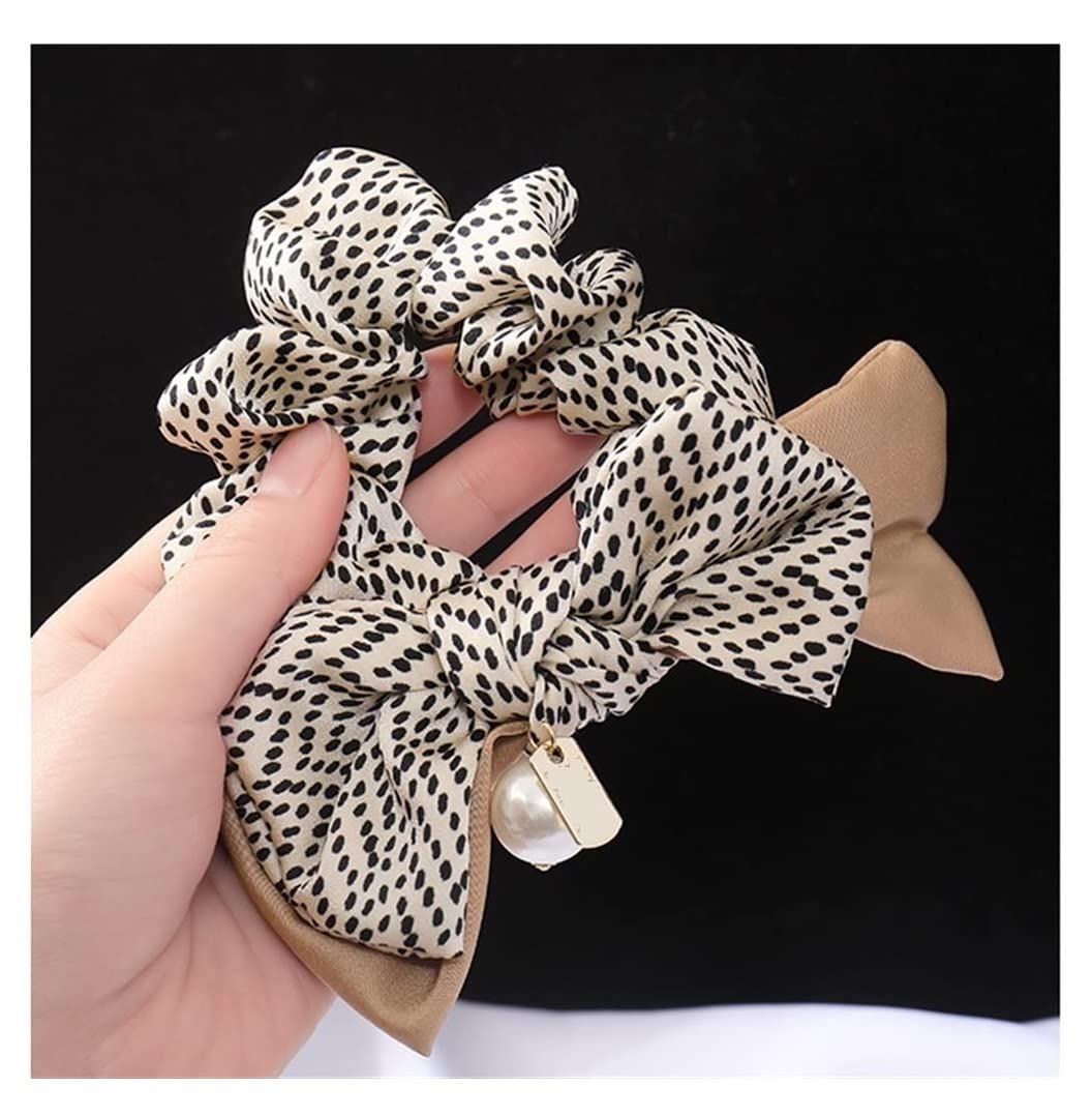 Scrunchies Haargummi 3pcs Französisch Retro Schleife Stirnband Krawatte Pferdeschwanz Haarschmuck Perle Boho Haarring Zopfgummi Elastische