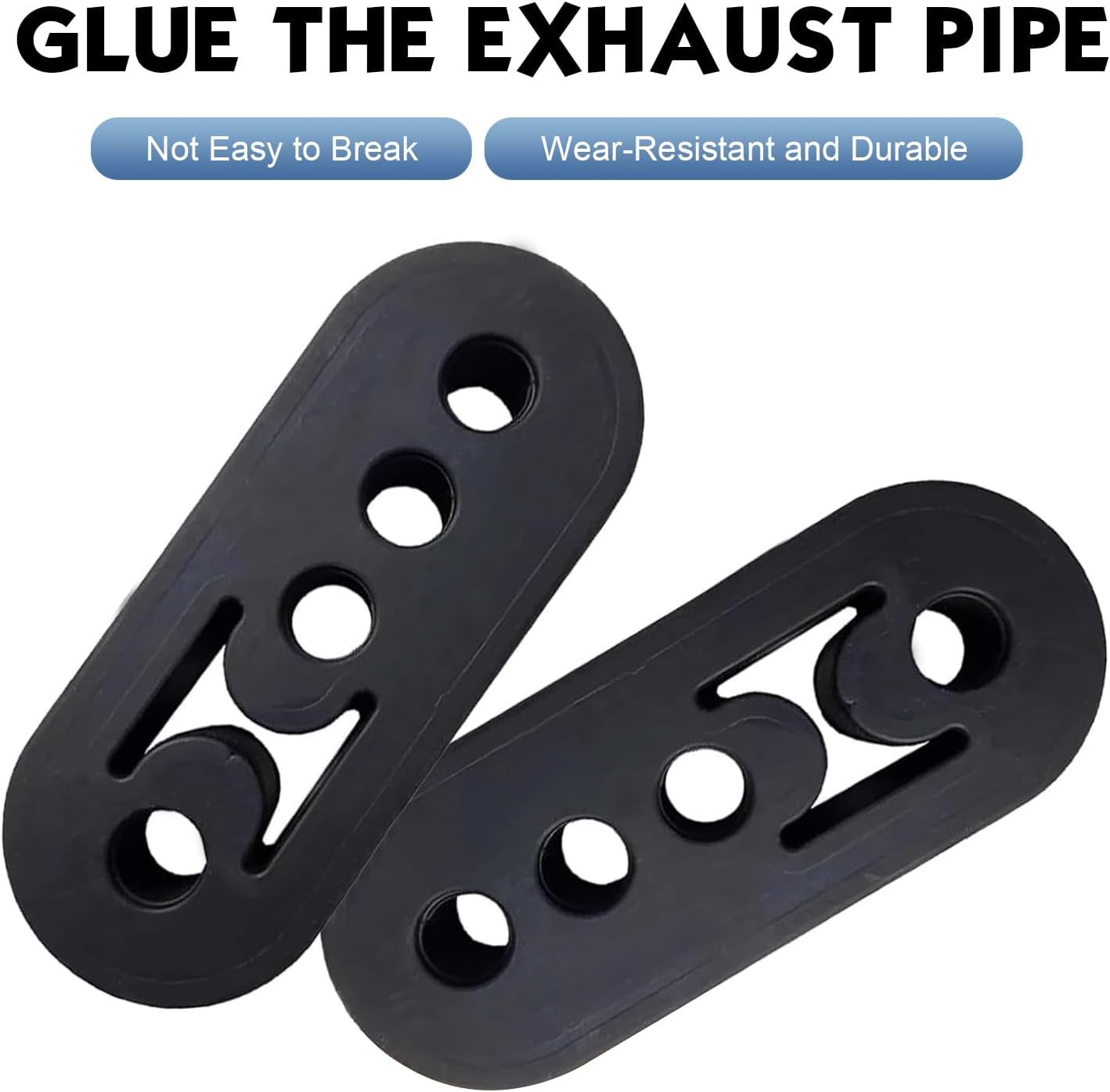 2 PCS Exhaust Hangers, 4 Holes High-Density Adjustable Muffler Exhaust Mount, Heavy Insulator Support Bushing Mount, Universal for Car Truck SUV (Black)