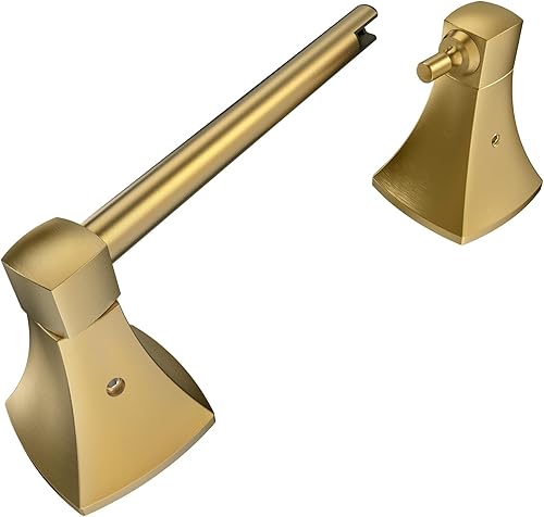 Soporte de Papel Higiénico de Montaje en Pared Oro Cepillado Doble Post Pivotante Soporte de Rollo de Tejido Acero Inoxidable y Aleación de Zinc