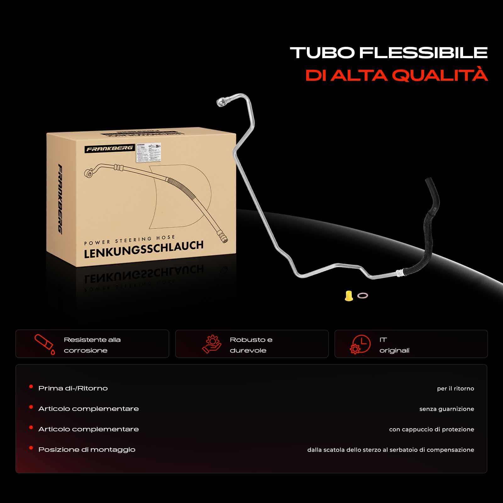 Frankberg Servosterzo Tubo flessibile Compatibile con Golf IV 1J1 TT 8N3 TT R.o.a.d.s.t.e.r 8N9 A3 8L1 O.c.t.a.v.i.a I Combi 1U5 Replace# 1J1422891F