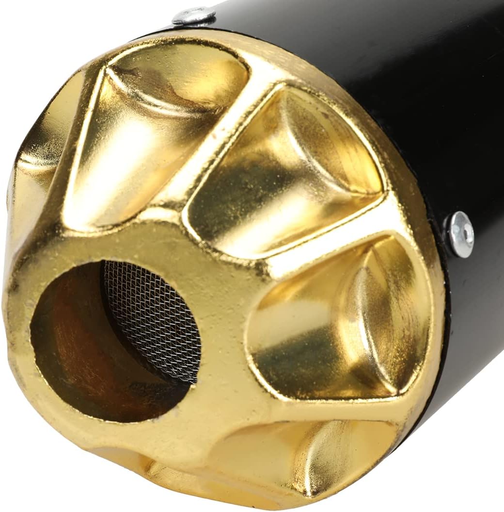 FVRITO High Performance Exhaust Pipe Muffler Silencer Assembly Kit for CRF50 XR50 Apollo DB-x14 x18 Chinese 70cc 110cc 125cc SSR Taotao DB14 DB10 Rocketa X-pro x8 Pit Dirt Bike Motocrosss Gold