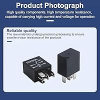 Vista 6 de Relé de Coche de 4 Pines 12V 30A, Relé de Arranque Impermeable Multiusos para Motor, Accesorios de Repuesto Eléctricos Automotrices Estándar