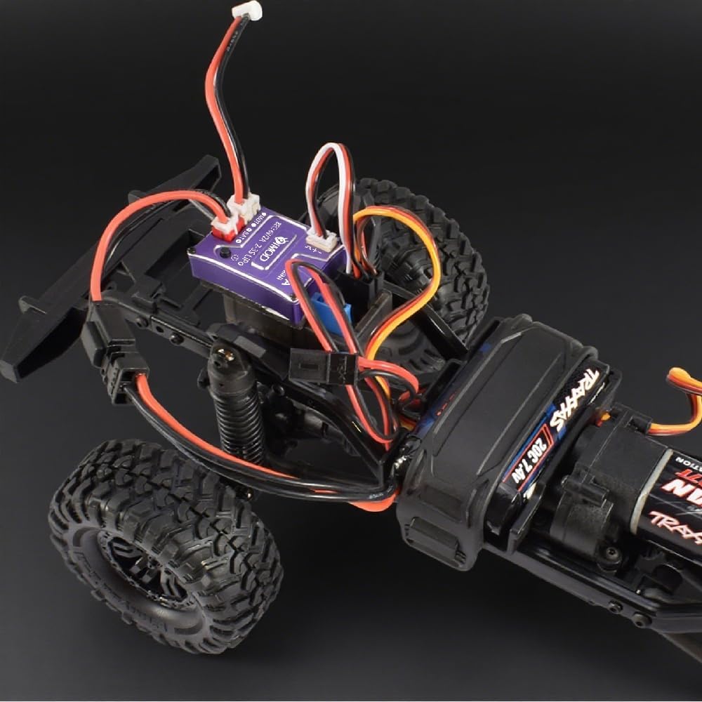 25A Mini Brushed ESC for 1/18 TRX4M Axial SCX24 RC Crawler Upgrade, 2-3s LiPo Micro RC ESC (Purple)