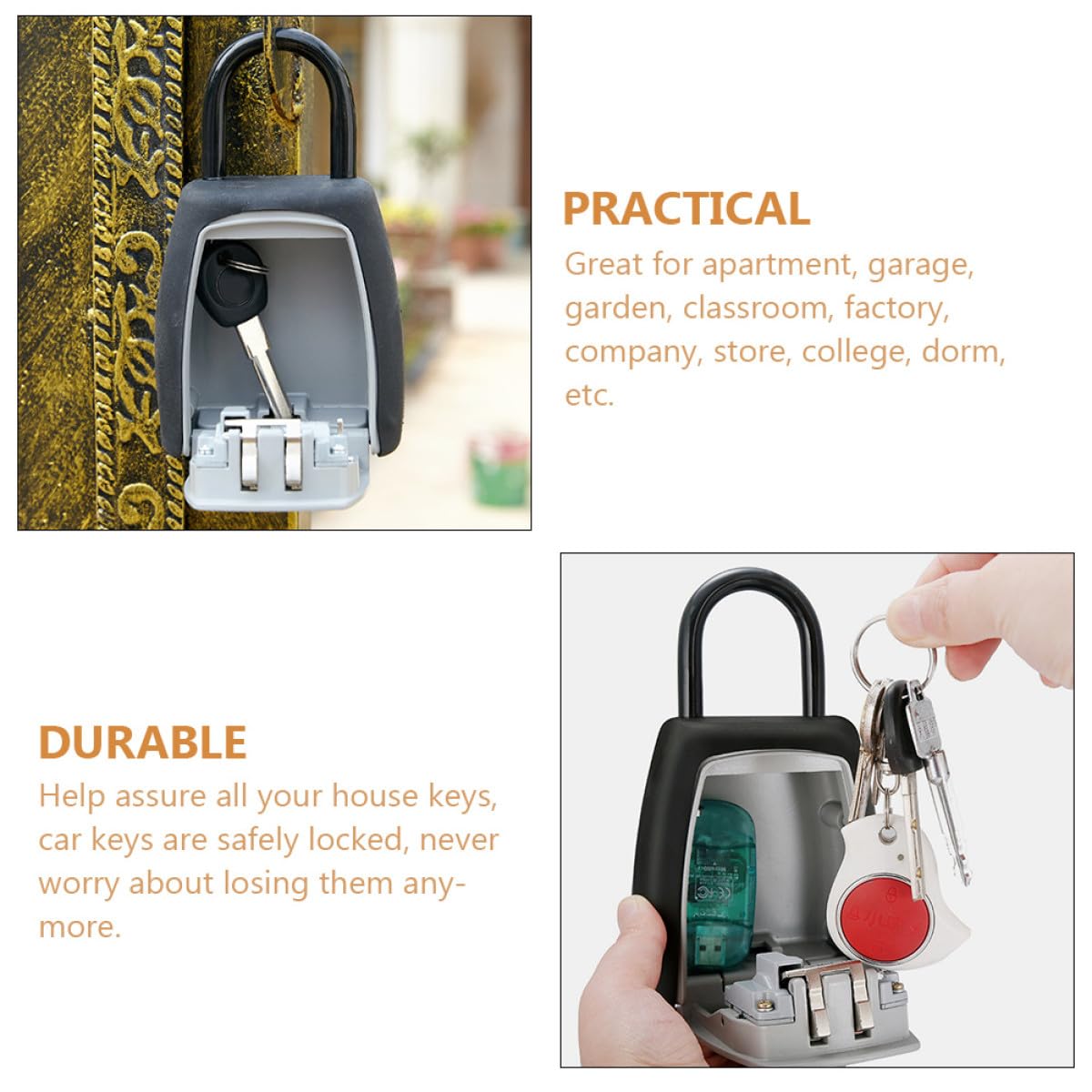 EXCEART Scatola Portachiavi Con Combinazione Ripristinabile Sicurezza Per Chiavi Esterno Facile Installazione Per Garage Appartamenti e Giardini
