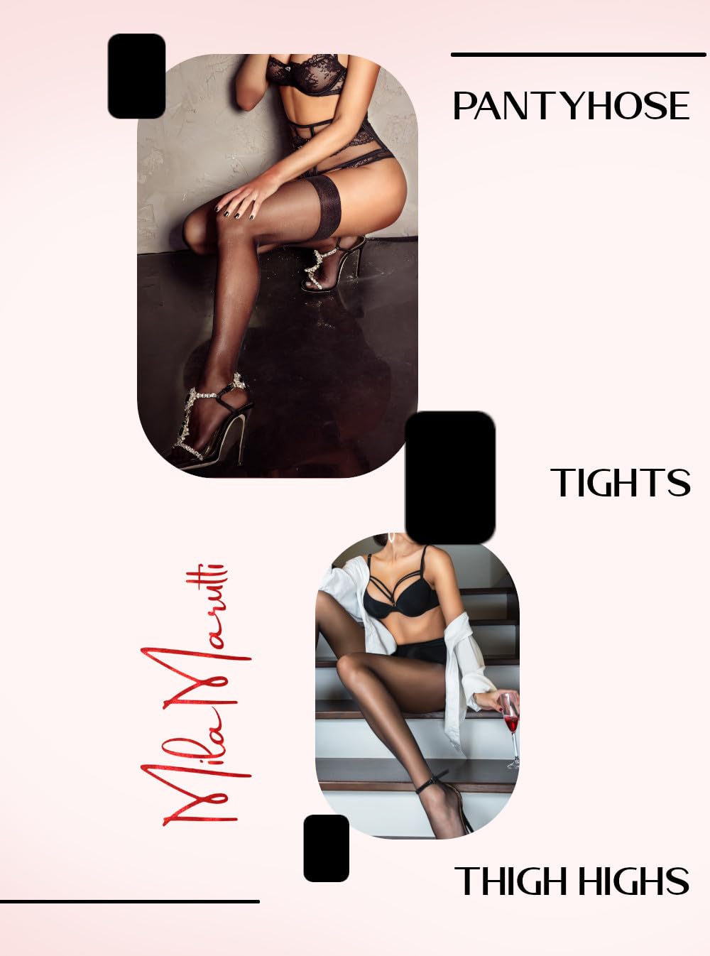 Mila Marutti Women's Tights Semi Opaque Stockings for Women | Semi Sheer Pantyhose Nylons | Made in EU