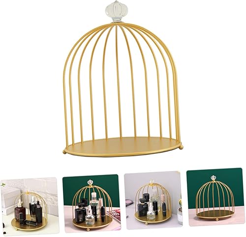 Miniatura 4 de Estante de almacenamiento de hierro forjado, vitrina cosmética, organizador de encimera de maquillaje, soporte para plantas, collar y aretes,