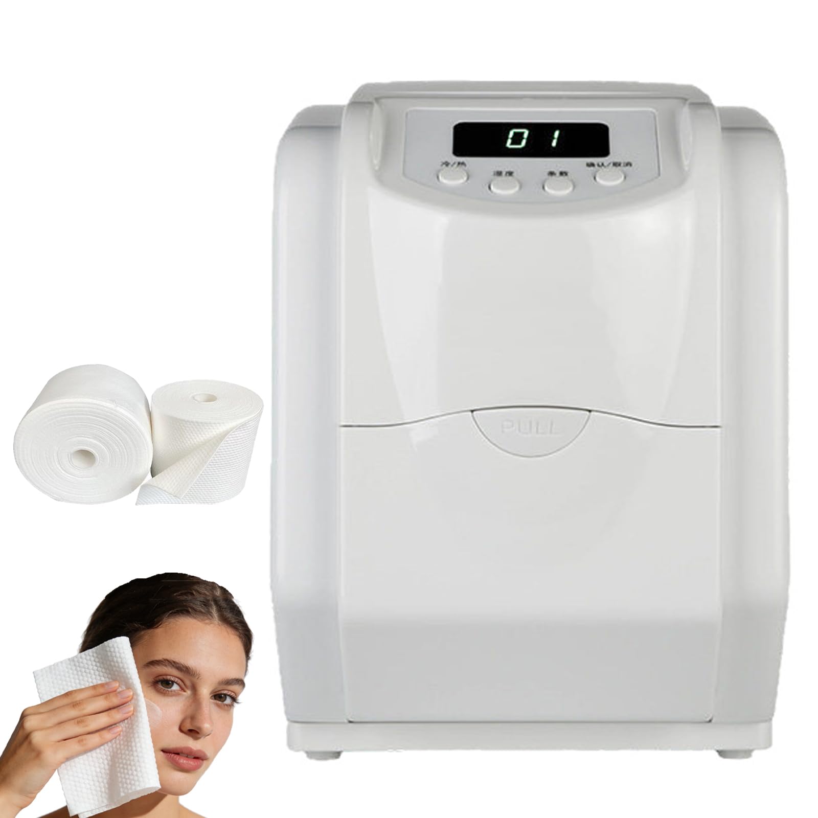 XCSCUK Hot Face Towel Dispenser, Automatic Towels Wamer Heater Machine,Disposable Towel Heater,with Hot/cold Dual-use,for Spa Salon (B)