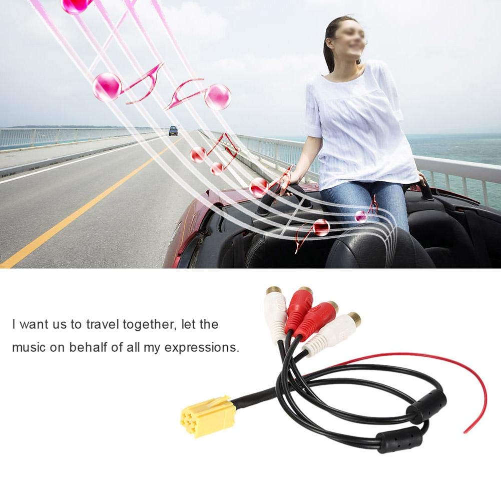 Qiilu popolare mini 6 Pin ISO Adattatore Aux Line Out 4 RCA cavo 4 RCA maschio