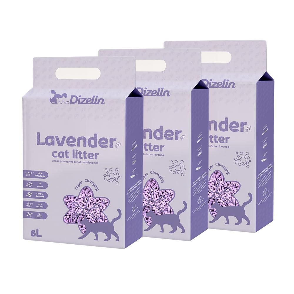 Sabbia per gatti di Tofu ecologica vegetale sabbia naturale agglomerante (Lavender-18L)