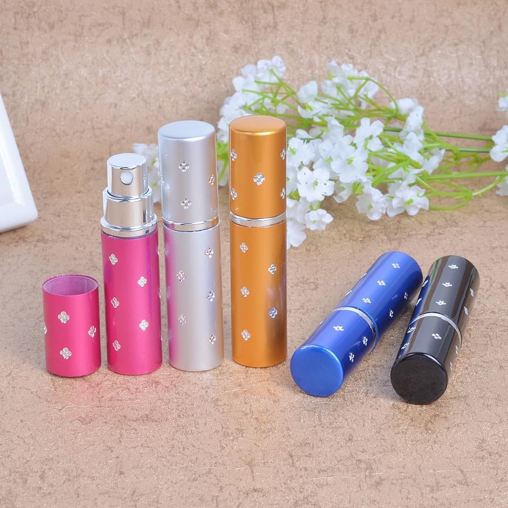 Mini Bottiglie di Profumo da Viaggio, Atomizzatore di Profumo 2 Pezzi 10ml Plum Dot Bottiglia di Profumo in Vetro Inciso con Vescica di Vetro Può Essere Riutilizzata Bottiglia Sub Portatile Ricaricabi