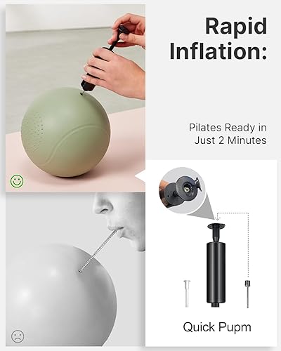 Miniatura 5 de YOTTOY Pelota de ejercicio pequeña, pelota de pilates de 9 pulgadas con tecnología antiestallido para estabilidad, ideal para yoga, pilates, terapia