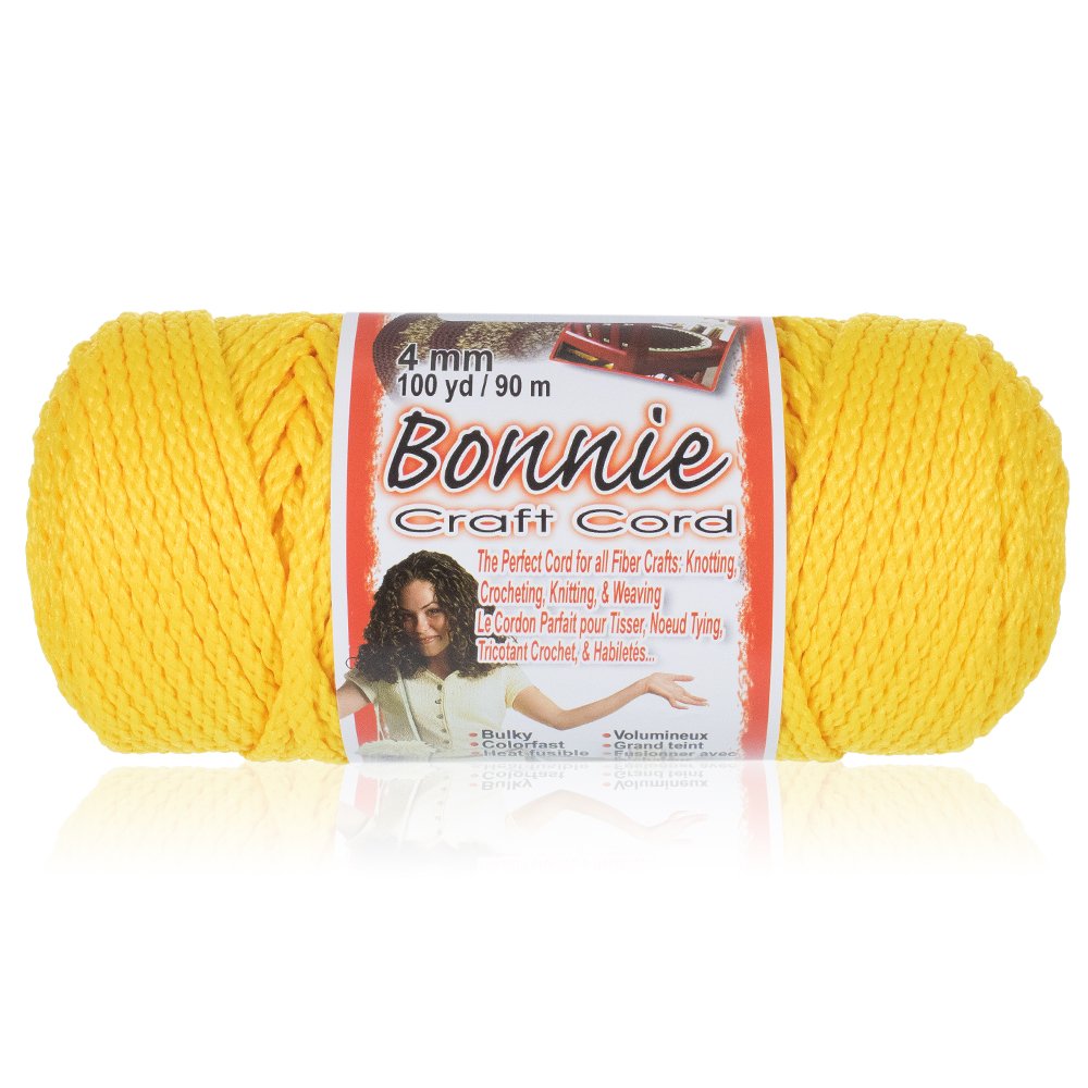 2 Mm Bonnie Artisanat Cordon – Idéal Pour Macramé, Tricot, Tissage Et Les Loisirs Créatifs – 91,4 M Bobines 100 Yards Jaune Soleil