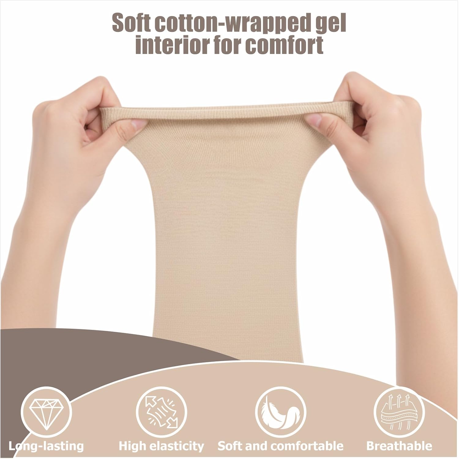 Prosthetic Gel Socks, Skin-Friendly and Comfortable Use, Cotton and Gel Soft Liner for Daily Wear, L & S Size Options