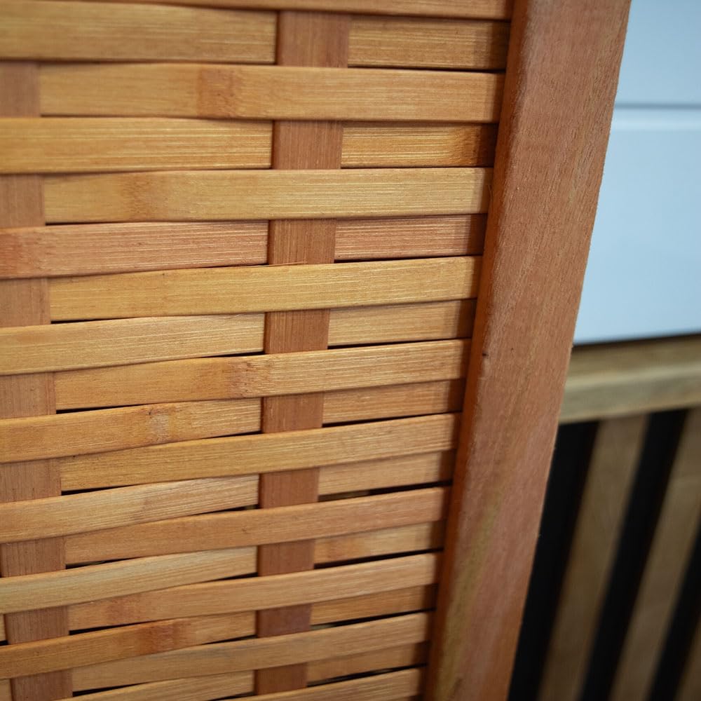 EME Biombo Rústico con 4 Paneles 180x180 cm Separador de Estancias y Ambientes Fabricado de Madera - Biombo con Estructura Plegable. Ideal para Decoración.