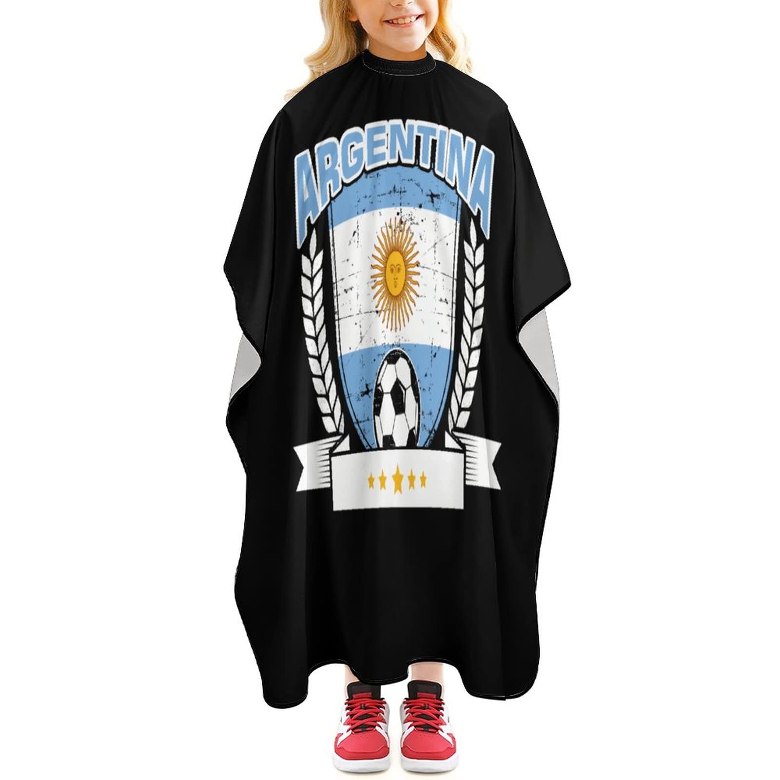 Capa de peluquería de fútbol argentino para niños y niñas