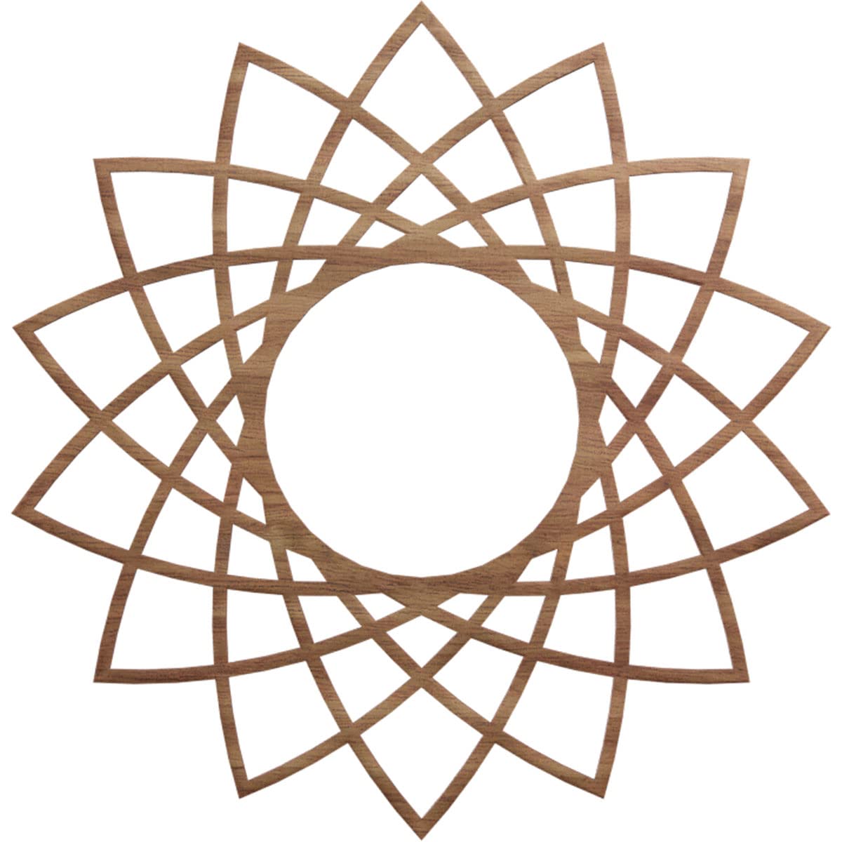 Ekena Millwork 26"OD x 10"ID x 1/4"T Eleanor Wood Fretwork Pierced Ceiling Medallion, Alder